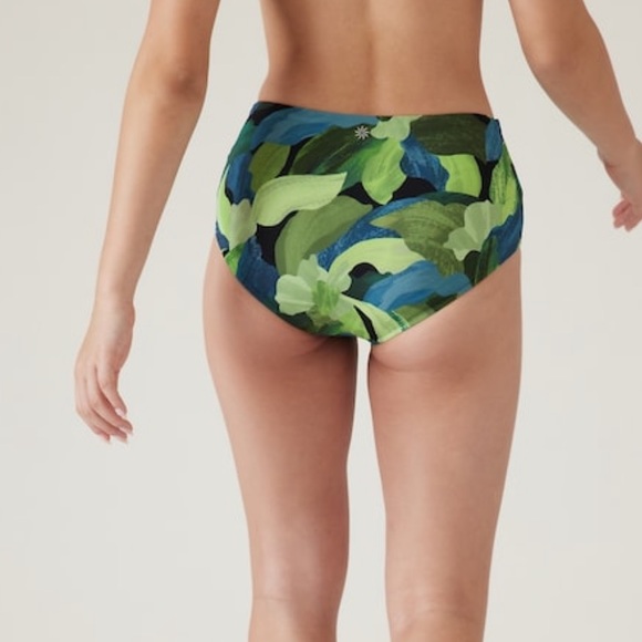 💚 Athleta High Waist Bikini Bottom // Liana Floral Green - Picture 2 of 12